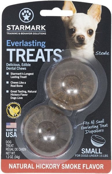 Starmark Everlasting Natural Hickory Smoke Flavored Dental Dog Treats， Small， 2 count - Intensery