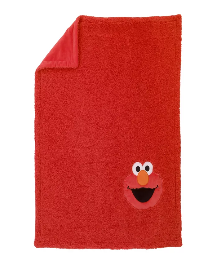 Macy's Sesame Street Elmo Sherpa Blanket with Applique - Intensery