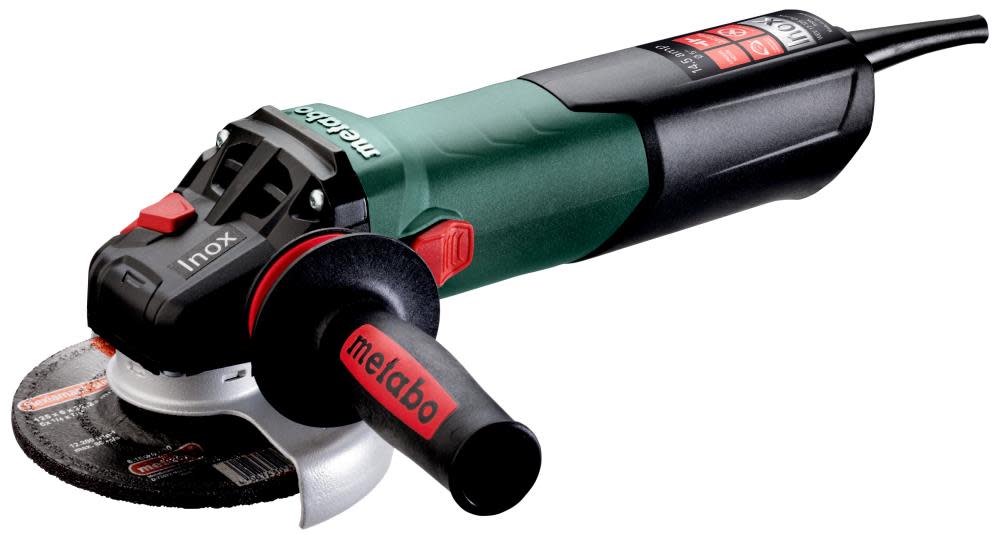 Metabo 4.5/5 Variable Speed Angle Grinder 2000-7600 RPM 14.5 Amps with Lock On Electronics High Torque - Intensery