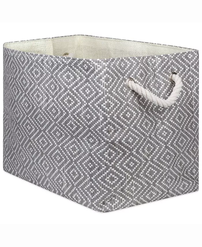 Design Imports Design Import Paper Bin Diamond Basket Weave， Rectangle - Intensery