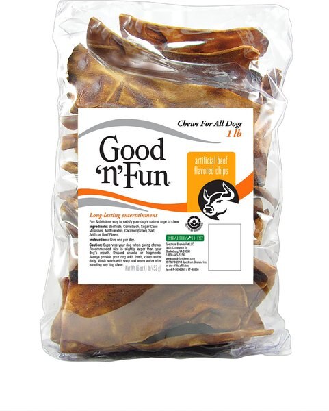 Good 'n' Fun Beef Flavored Rawhide Chips Dog Chews - Intensery