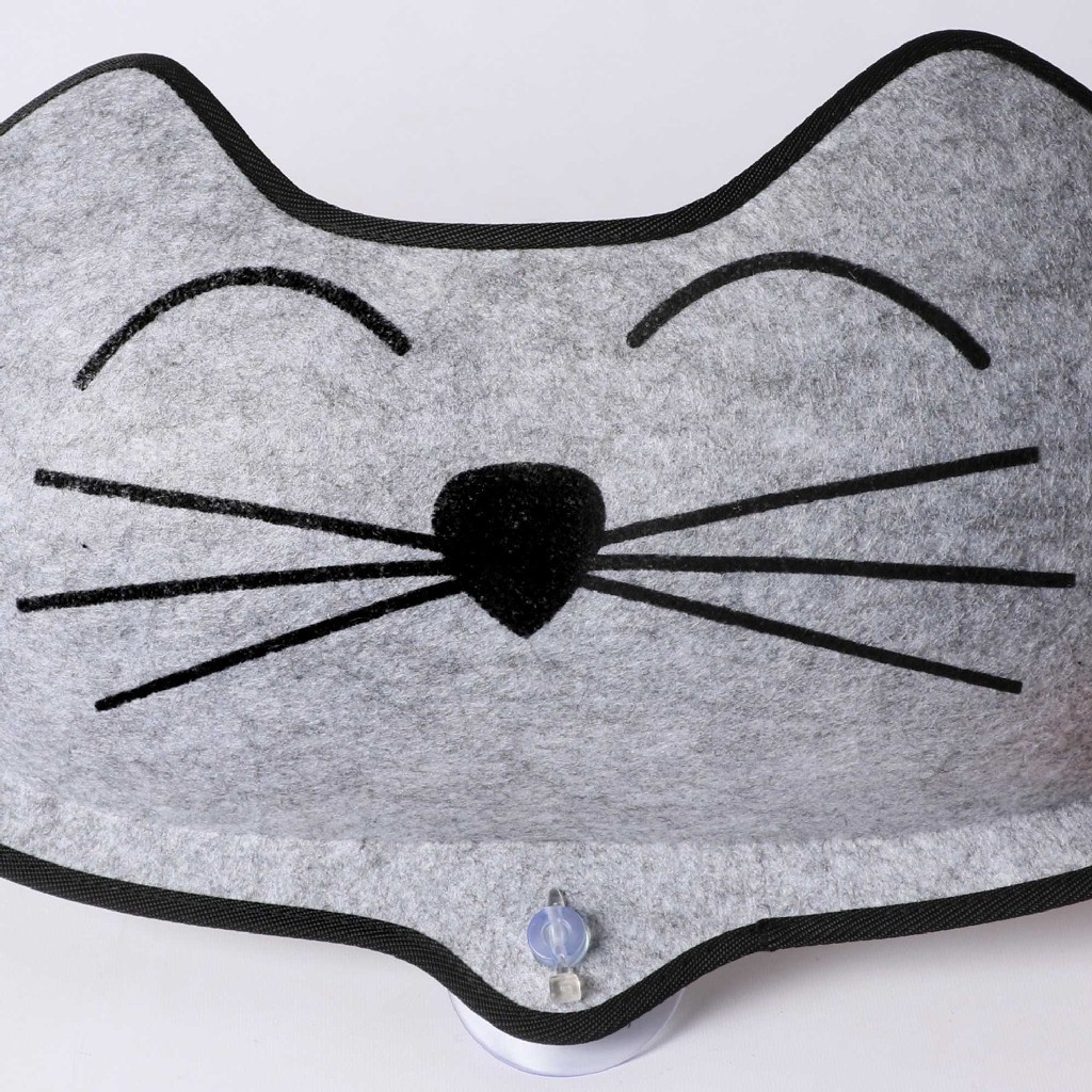 KandH Pet Products EZ Mount Kittyface Window Bed Gray 27