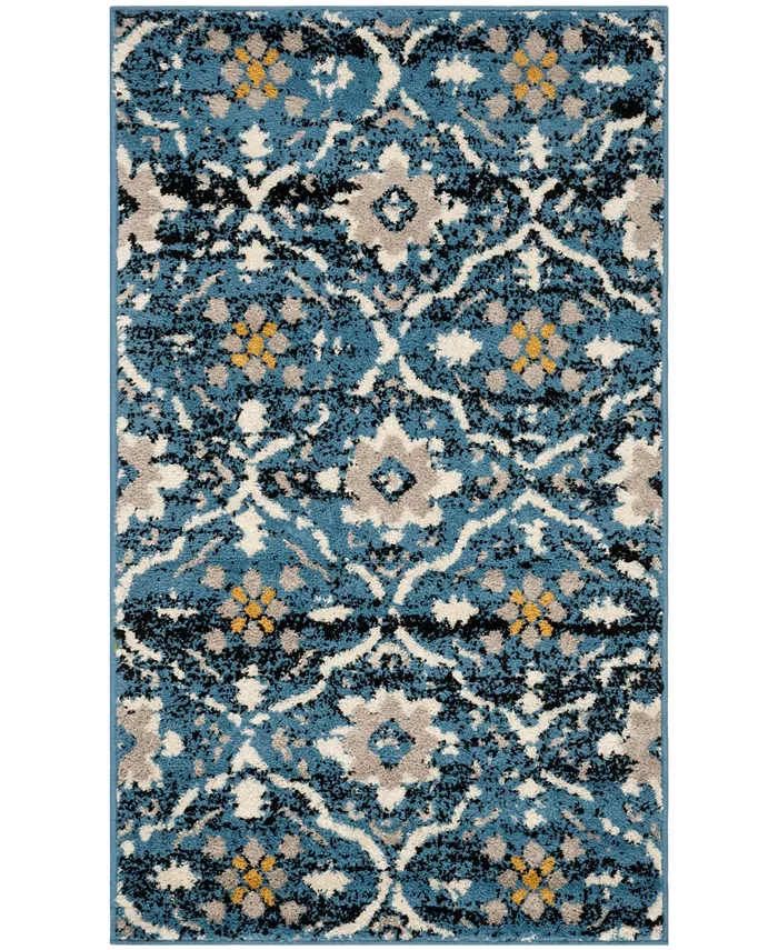 Safavieh Amsterdam Blue and Creme 3' x 5' Outdoor Area Rug - Intensery