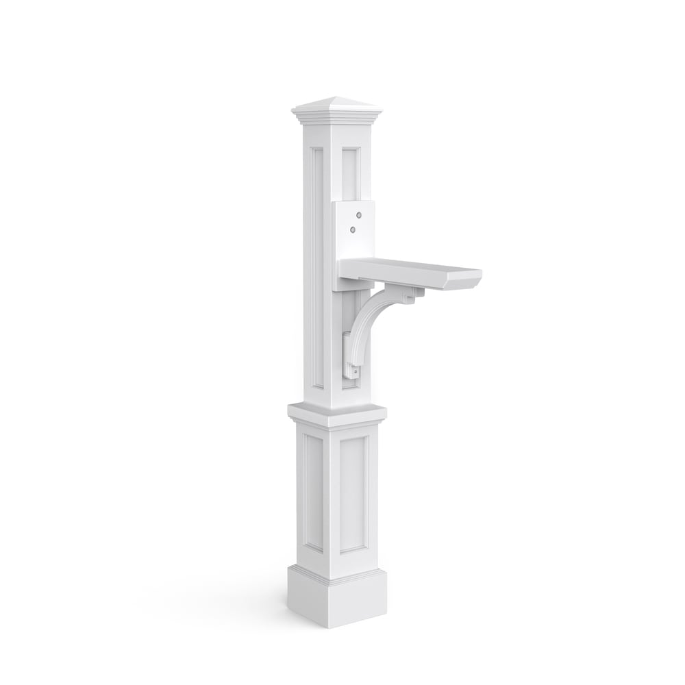 Mayne White Polymer 4 x 4 Mount Mailbox Post 5813-W - Intensery
