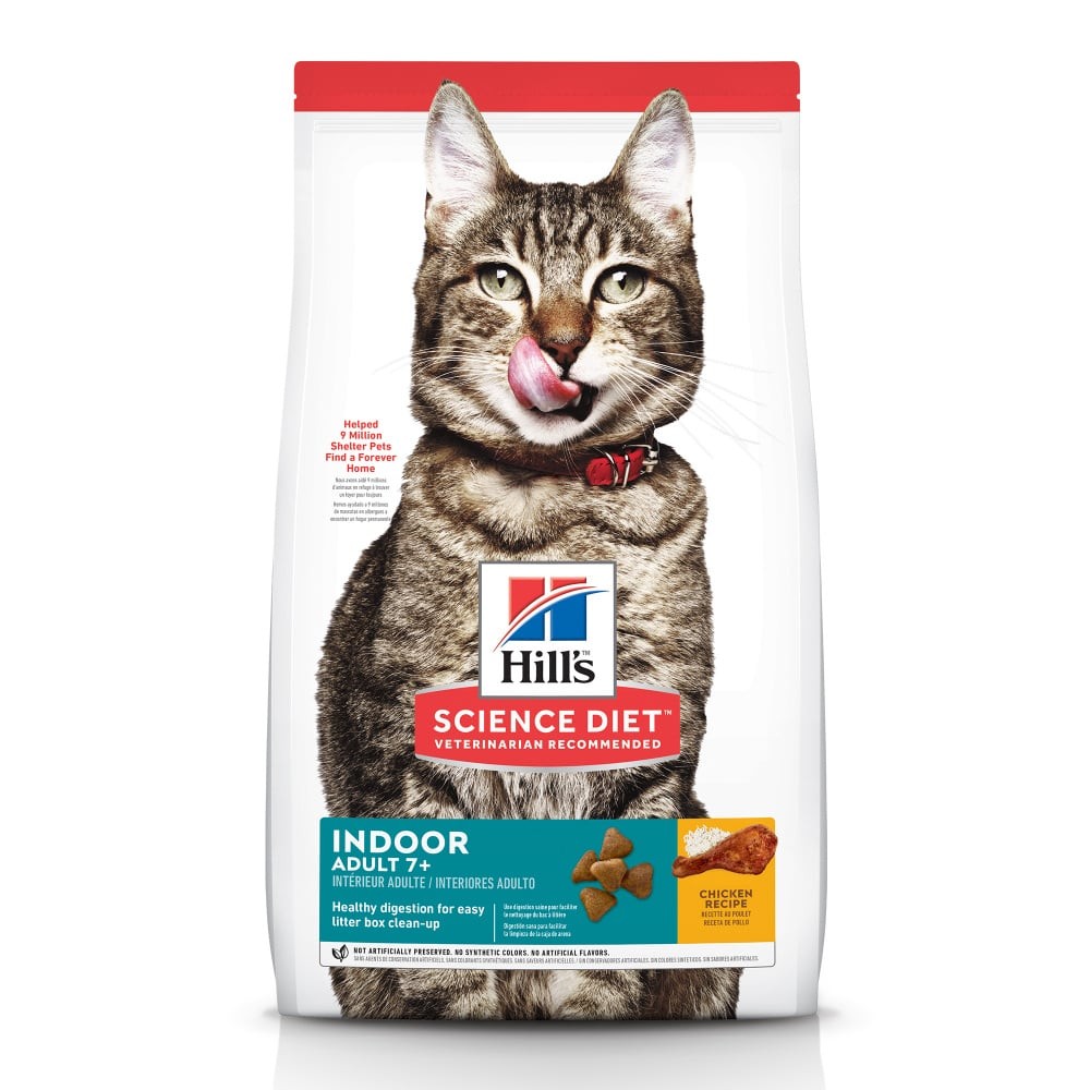 Hill's Science Diet Adult 7+ Indoor Chicken Recipe Dry Cat Food - 7 lb Bag - Intensery