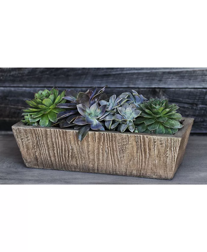 Campania International Barn Board Tapered Trough Planter - Intensery