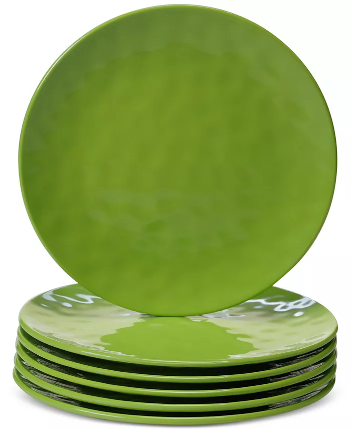 Certified International 6-Pc. Green Melamine Salad Plate Set - Intensery