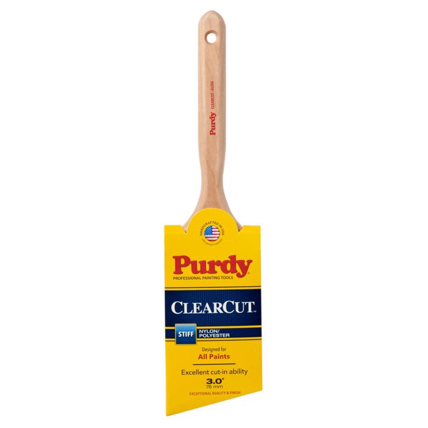 Purdy Clearcut Glide 3 in. Stiff Angle Trim Paint Brush - Intensery