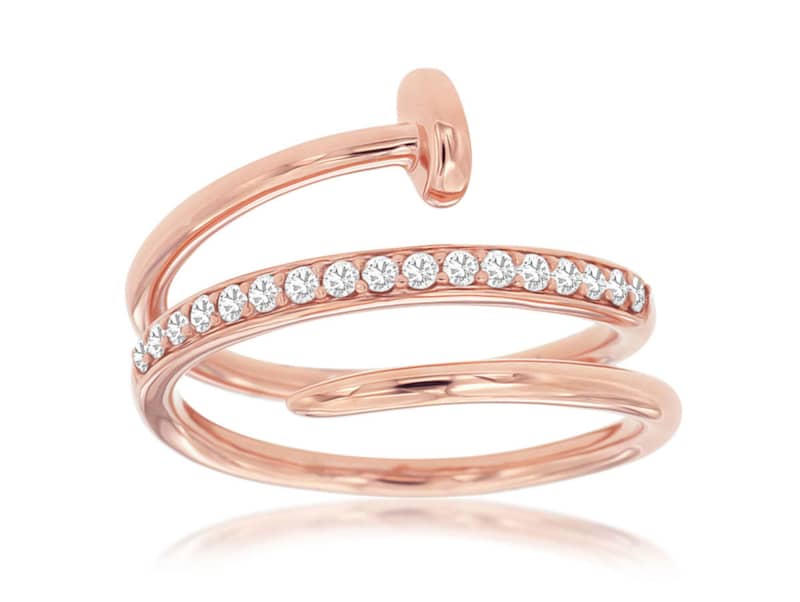 Royal Jewelry 14K Rose Gold Ladies Diamond Ring - Intensery