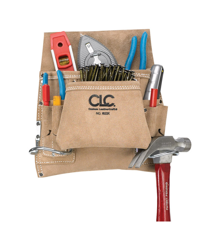 CLC 3 in. W X 12.5 in. H Suede Nail and Tool Pocket Apron 8 pocket Tan 1 pc - Intensery