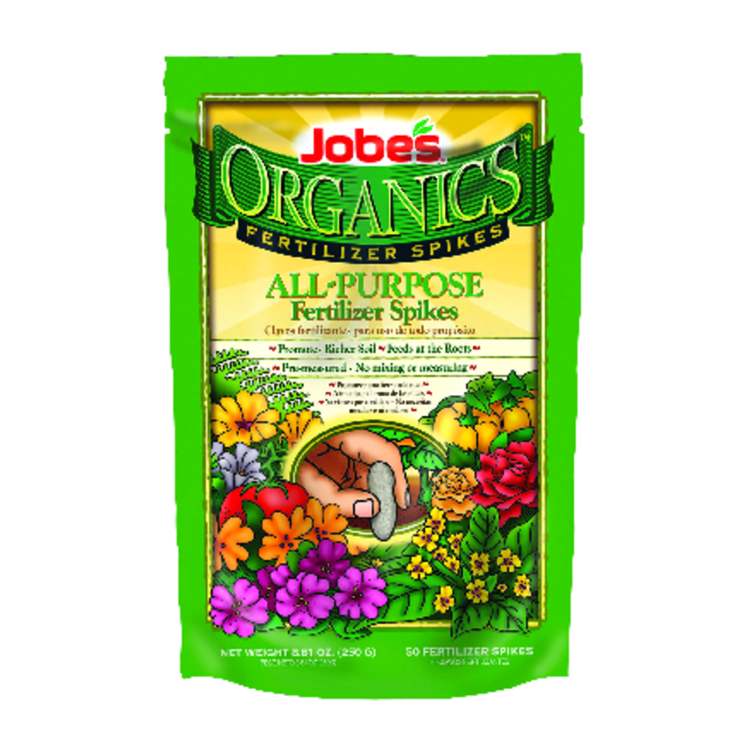Jobe\u0027s Organic Spikes All Purpose Plant Food 50 pk - Intensery