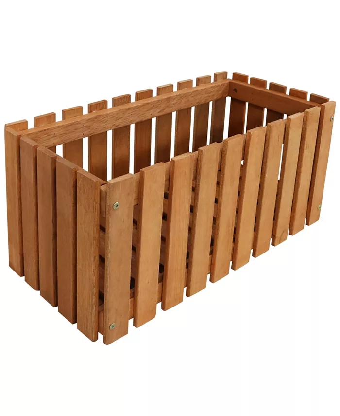 Sunnydaze Decor Meranti Wood Decorative Picket Style Planter Box - 24 in - Intensery