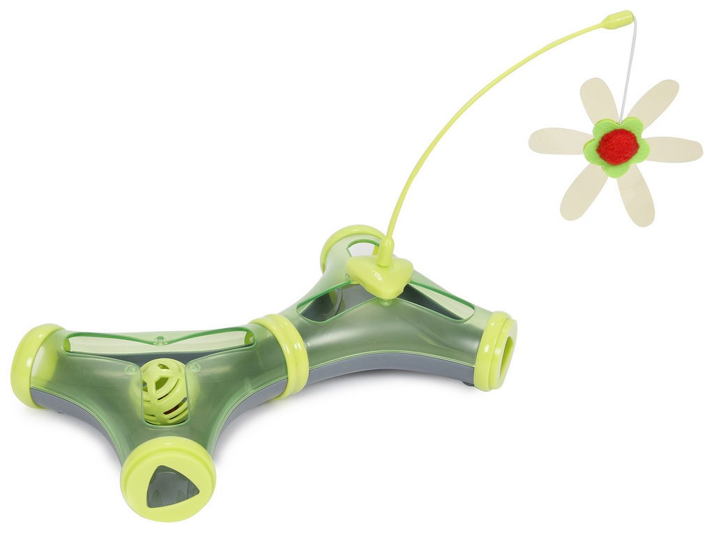 Pet Life Kitty-Tease Interactive Cognitive Training Puzzle Cat Toy Tunnel Teaser in Green (One Size) - Pet Life DT38GN - Intensery
