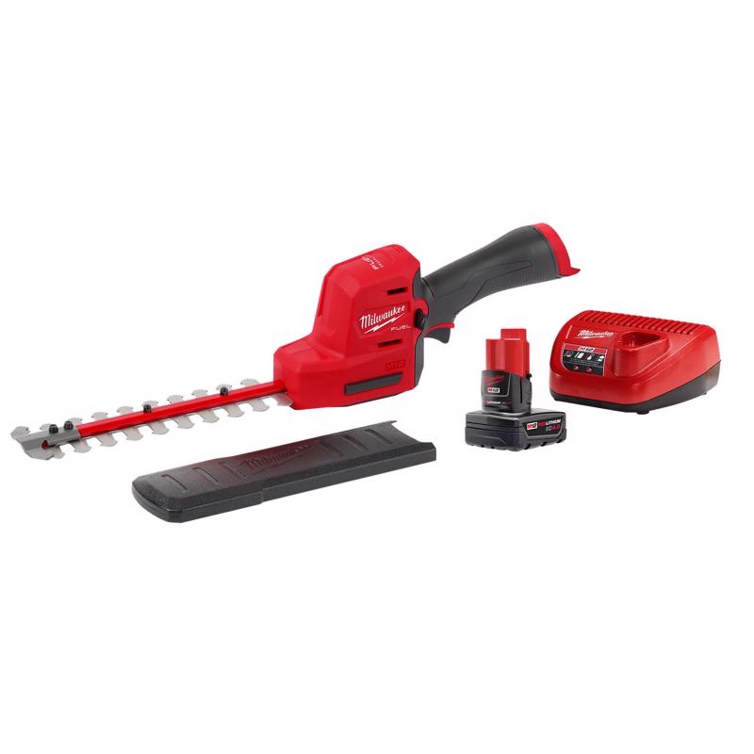 Milwaukee M12 FUEL 2533-21 8 in. 12 V Battery Hedge Trimmer Set Kit (Battery \u0026 Charger) - Intensery