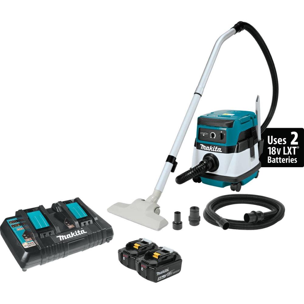 18V X2 LXT® Lithium-Ion (36V) Cordless/Corded 2.1 Gallon HEPA Filter Dry Dust Extractor/Vacuum Kit (5.0Ah) - Intensery