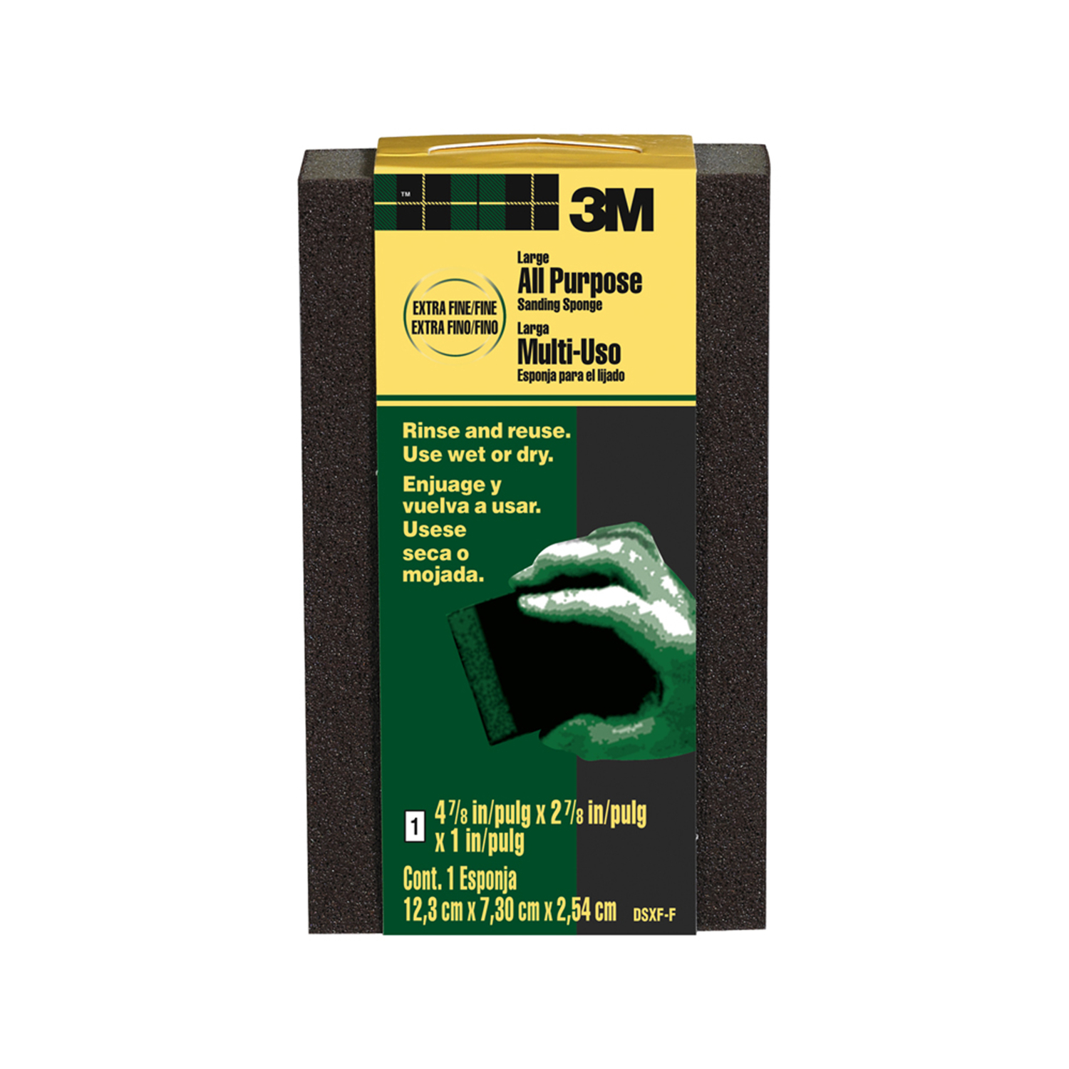 3M 4-7/8 in. L X 2-7/8 in. W X 1 in. Extra Fine/Fine Contour Sanding Sponge - Intensery