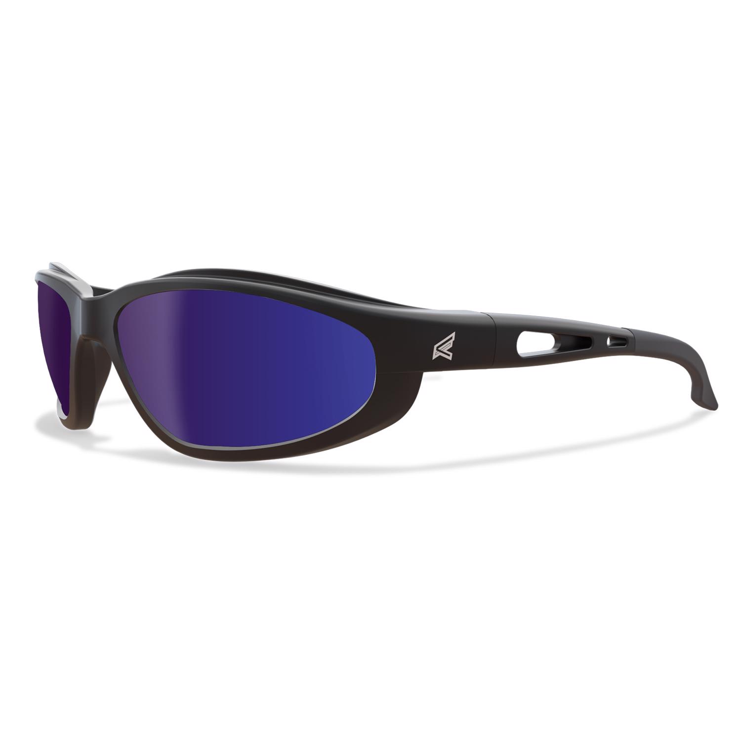Edge Eyewear Dakura Safety Glasses Blue Mirror Lens Black Frame 1 pk - Intensery