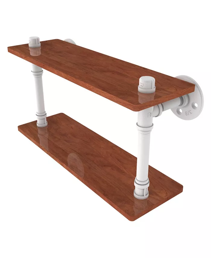 Allied Brass Pipeline Collection 16 Inch Ironwood Double Shelf - Intensery