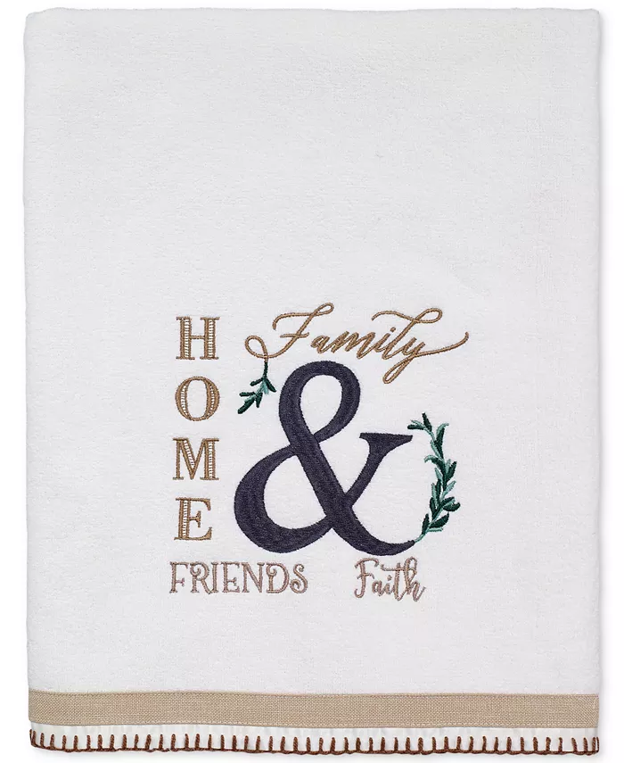 Avanti Modern Farmhouse Cotton Embroidered Bath Towel - Intensery