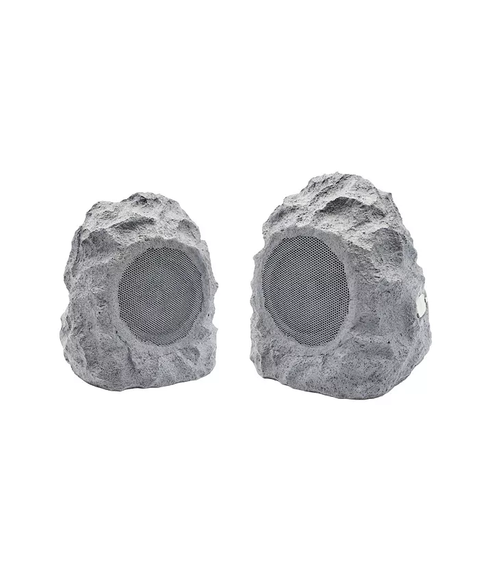 Brookstone Dual Rock True Wireless Outdoor Speaker Set， 2-Piece - Intensery