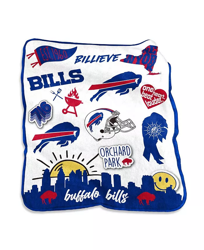 Logo Brands Buffalo Bills 50'' x 60'' Native Raschel Plush Throw Blanket - Intensery