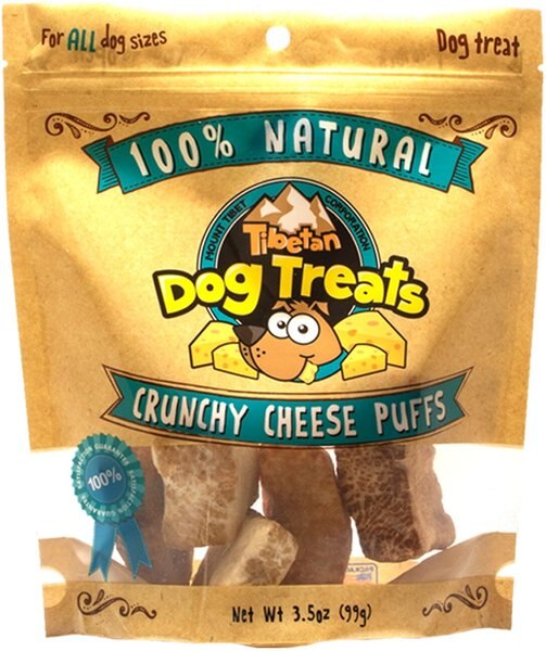 Tibetan Dog Treats Crunchy Cheese Puffs Grain-Free Dog Treats， 3.5-oz pouch - Intensery
