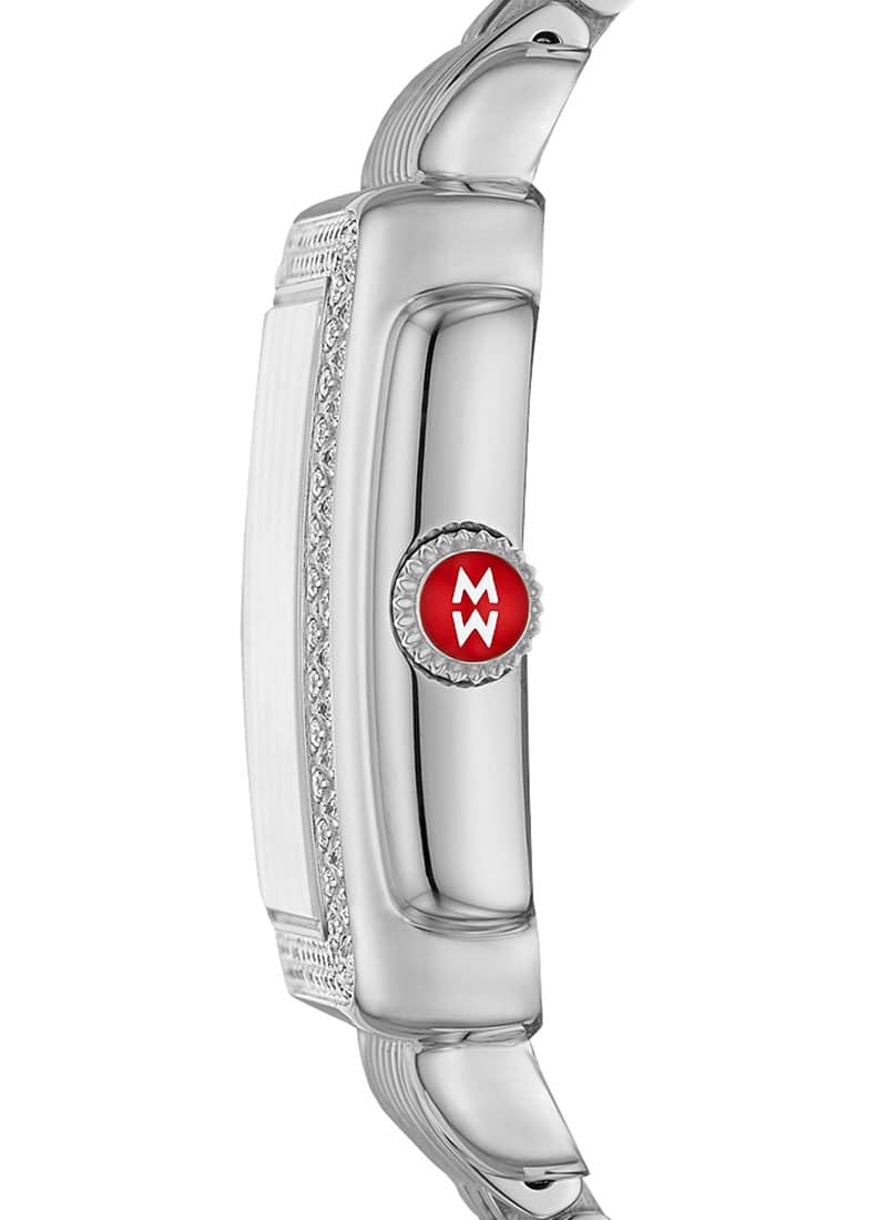 Michele Deco Madison Lilac Sunray w/ Diamond Dial Silver Bracelet Watch， 33mm - Intensery