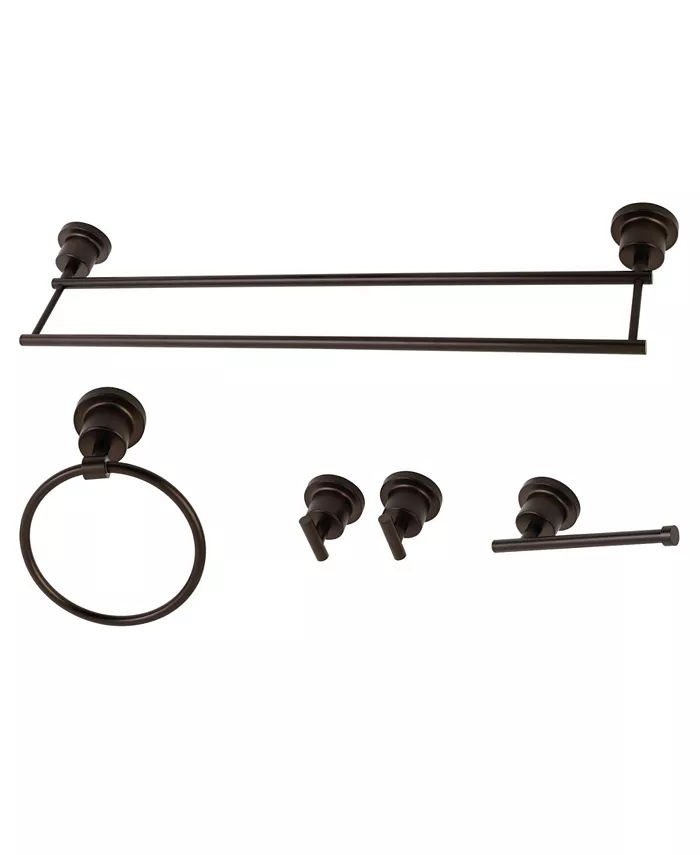 Kingston Brass Concord Dual-Towel Bar 5-Pc. Bathroom Accessory Set in Oil Rubbed Bronze - Intensery