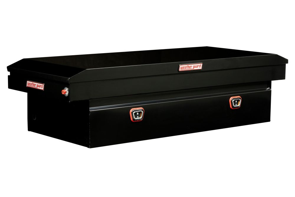 Weather Guard Saddle Box Steel Full Extra Wide Gloss Black - Intensery