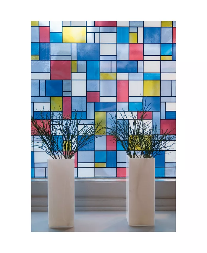 Brewster Home Fashions Mondrian Window Film Set Of 2 - Intensery