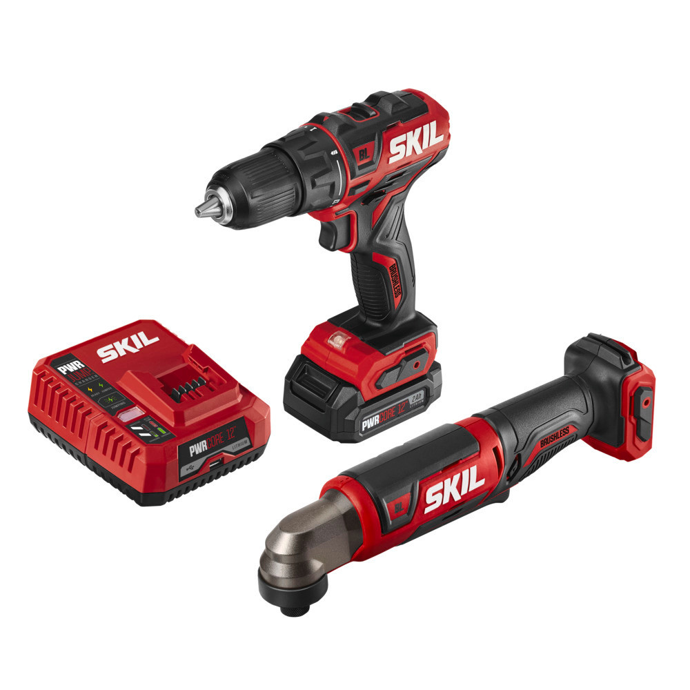 Skil PWRCORE 12™ Brushless 12V Drill Driver and Right Angle Impact Kit - Intensery