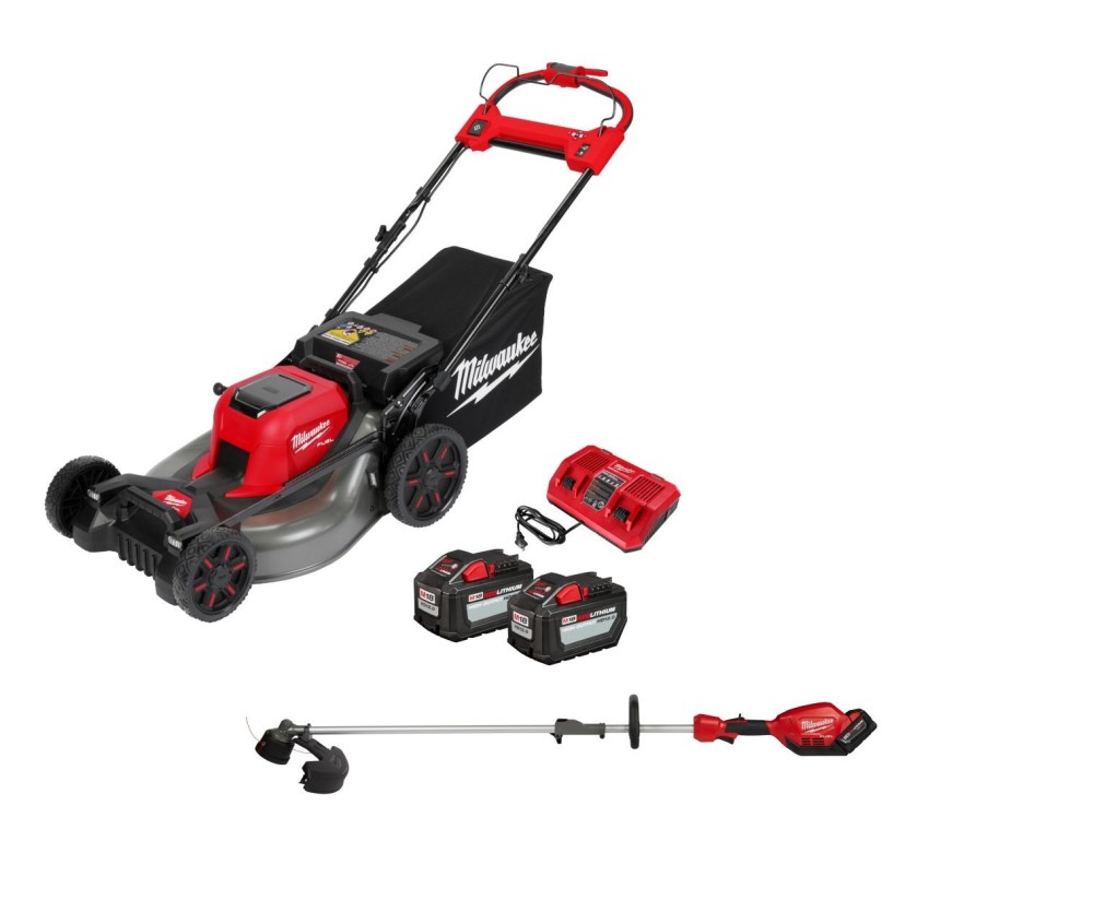 Milwaukee M18 FUEL 21 Lawn Mower Kit and String Trimmer with QUIK-LOK Attachment Capability Bundle - Intensery