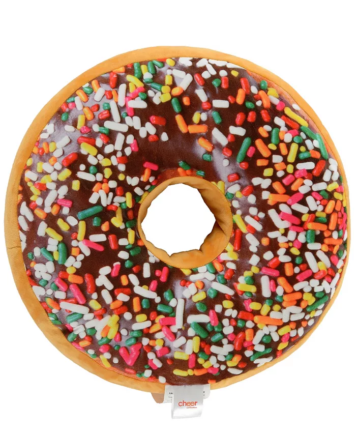 Cheer Collection Reversible Photoreal Donut Decorative Pillows - Intensery