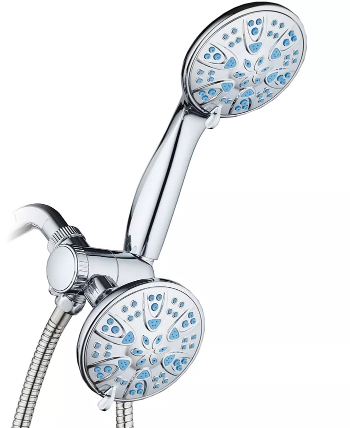 Aquadance Antimicrobial 30-setting Shower Combo， Aqua Blue Jets - Intensery