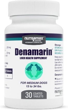 Nutramax Denamarin with S-Adenosylmethionine and Silybin Tablets Liver Supplement for Medium Dogs - Intensery