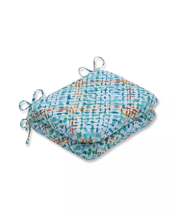 Pillow Perfect Capiz Opal Rounded Corners Seat Cushion， Set of 2 - Intensery