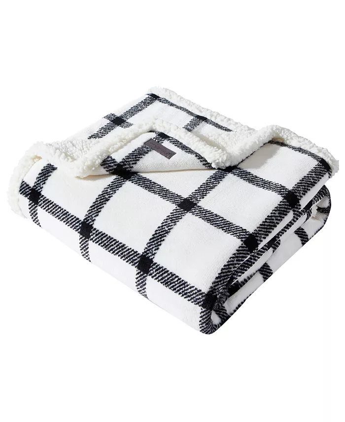 Eddie Bauer Bunkhouse Plaid Ultra Soft Plush Fleece Reversible Throw - Intensery
