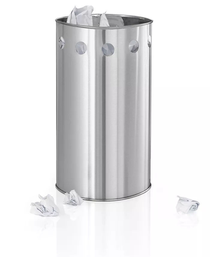 blomus Stainless Steel Wastepaper Basket - Circles - Intensery