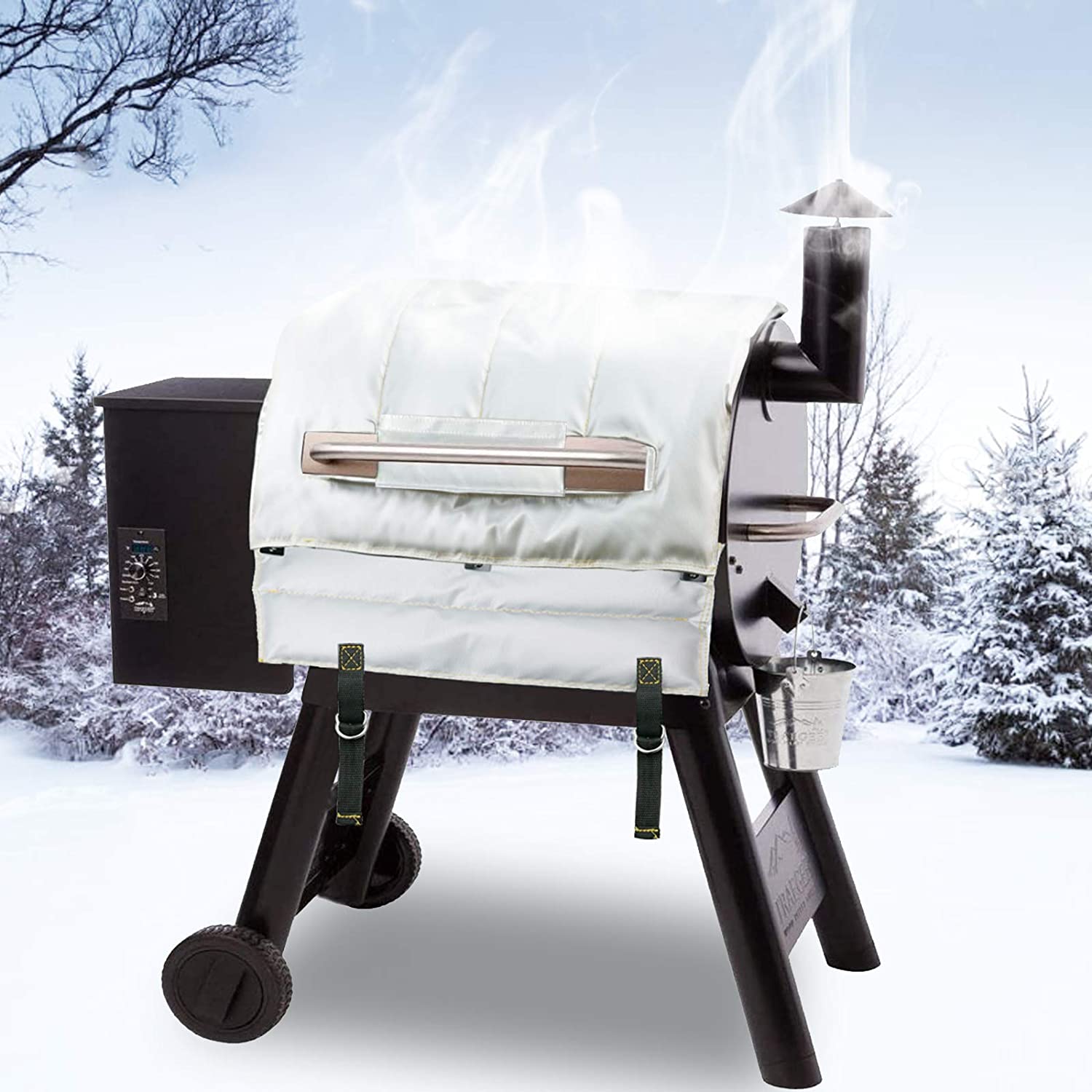 BAC626 Thermal Insulated Blanket for Traeger Pro 22, Pro20, Pro 575 and Lil' Tex Elite 22 Series Wood Pellet Grill Smokers - Intensery