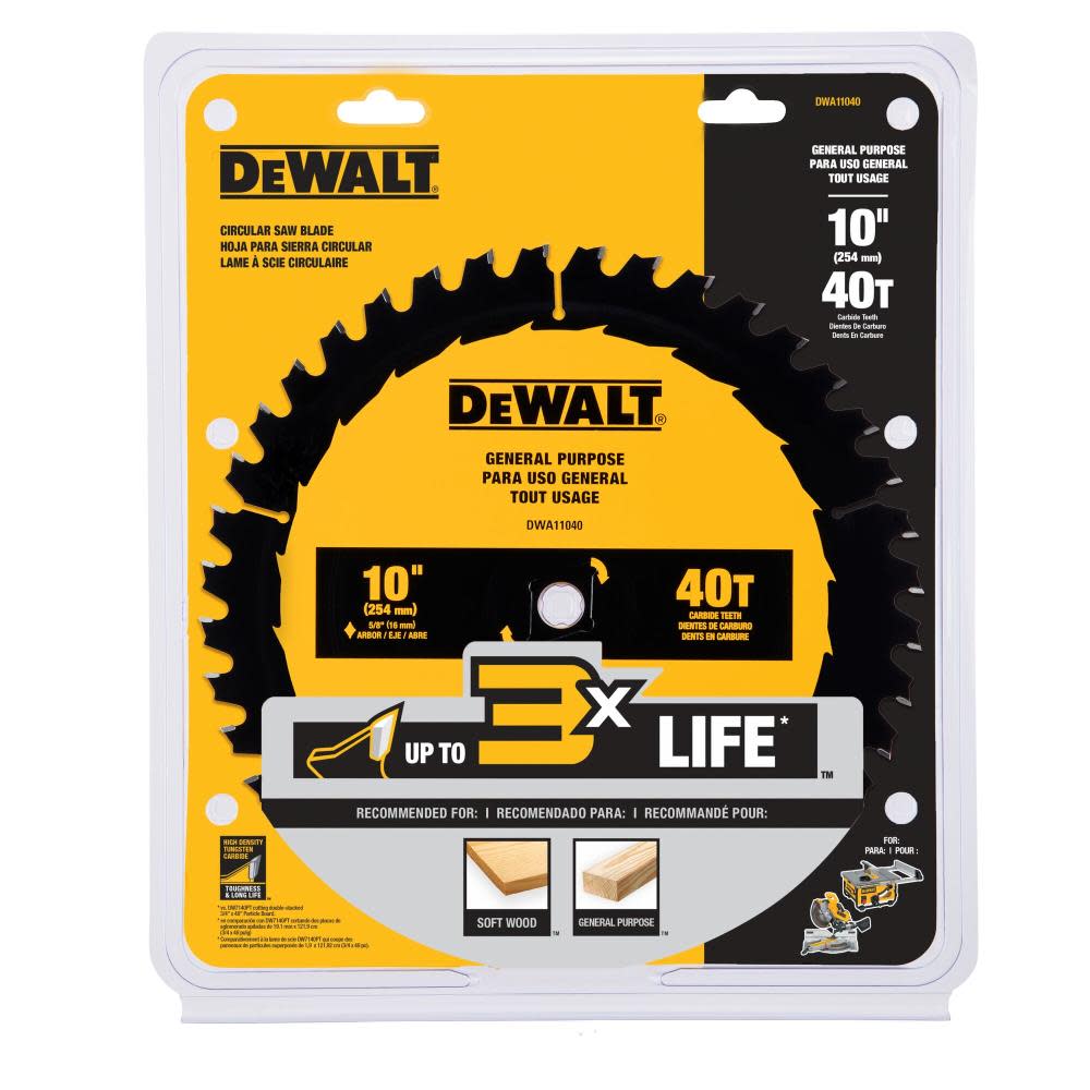 DEWALT Circular Saw Blade 10 40T - Intensery
