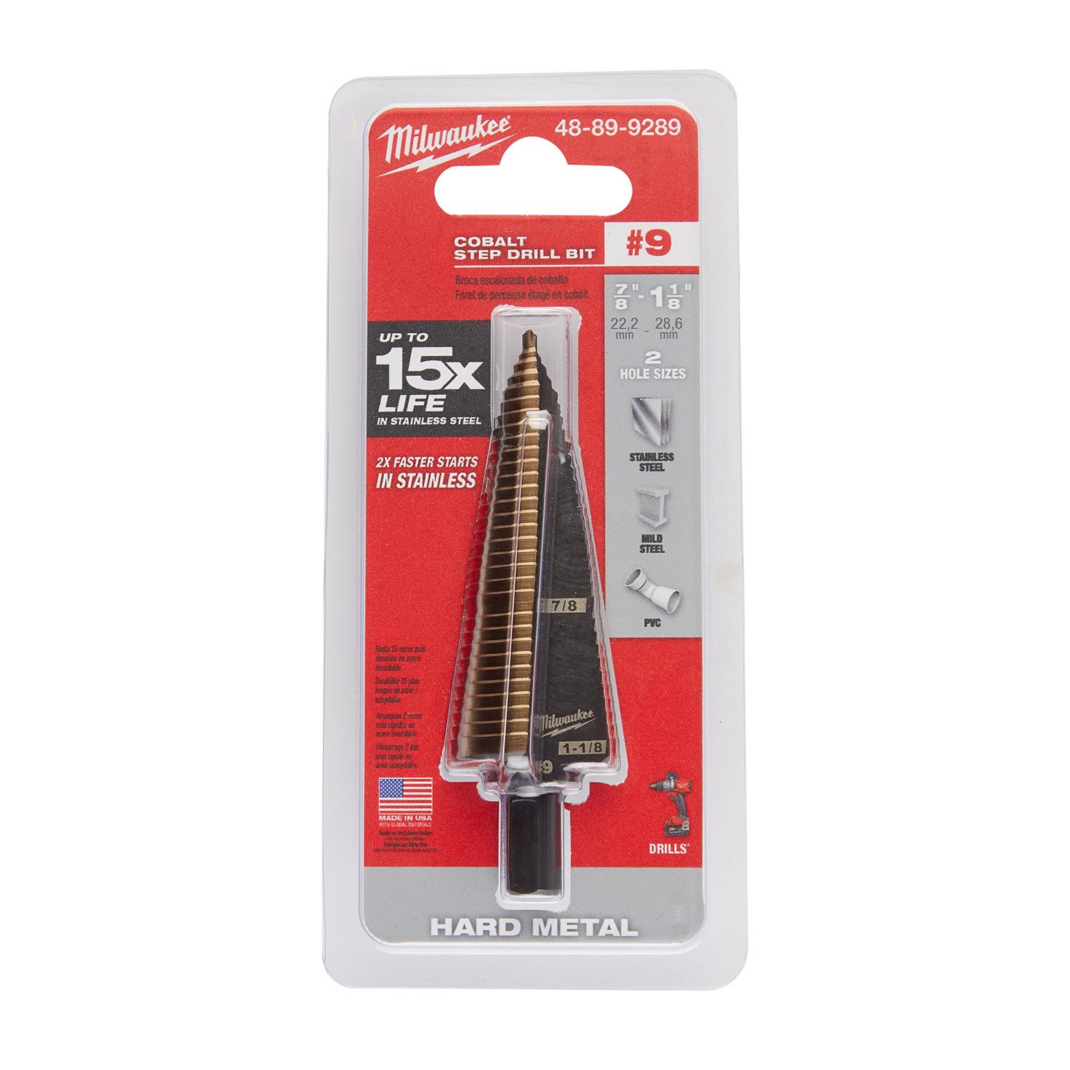 Milwaukee #9 X 2.93 in. L Cobalt Step Drill Bit 1 pc - Intensery