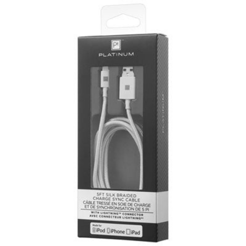 Platinum PT-MA5S2 5' Braided Lightning Silver - Intensery