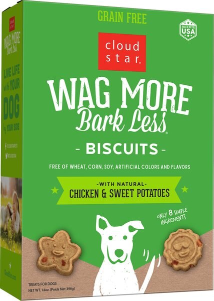 Cloud Star Wag More Bark Less Grain-Free Oven Baked with Chicken and Sweet Potatoes Dog Treats - Intensery