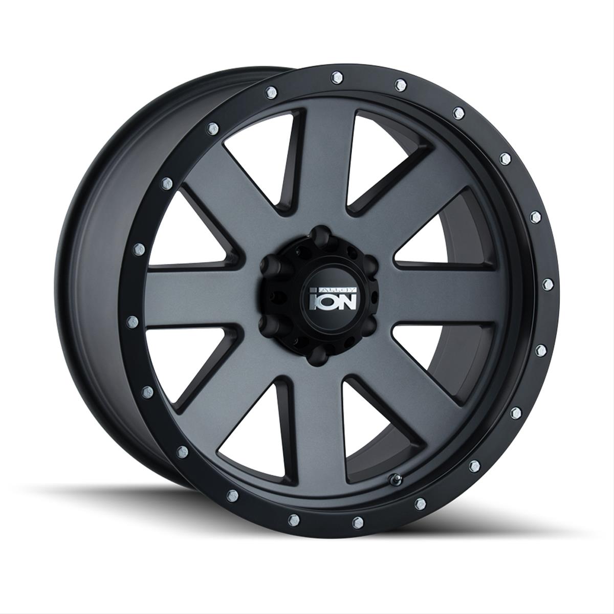 ION Alloy Wheels 134-8932MG ION Alloy Series 134 Matte Gunmetal Wheels with Matte Black Ring - Intensery