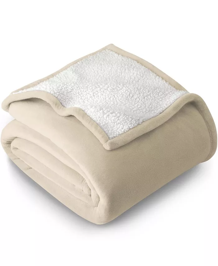 Bare Home Sherpa Fleece Blanket， Throw Travel - Intensery