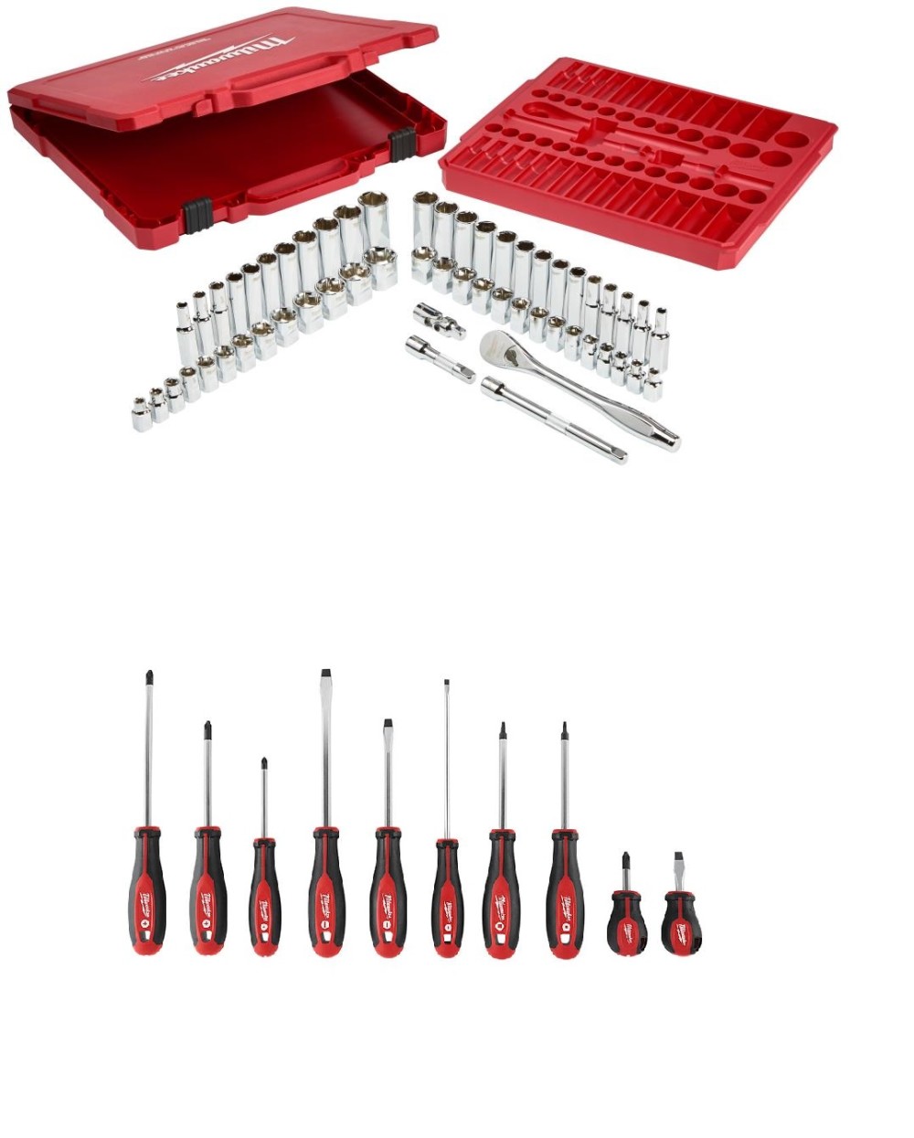 Milwaukee Ratchet Socket Screwdriver Set 66pc Bundle - Intensery