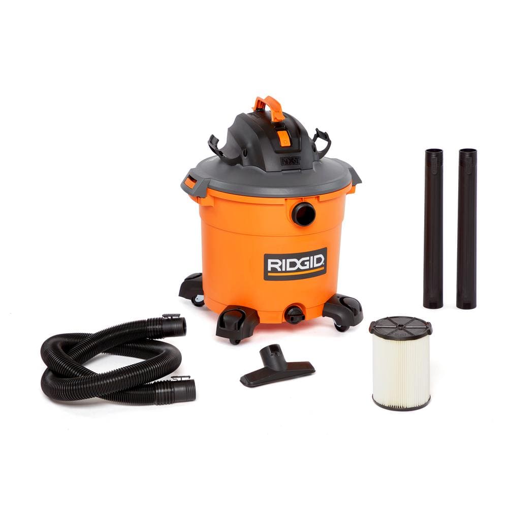 RIDGID 16 Gallon 5.0 Peak HP NXT Wet/Dry Shop Vacuum with Filter, Locking Hose and Accessories HD1640 - Intensery