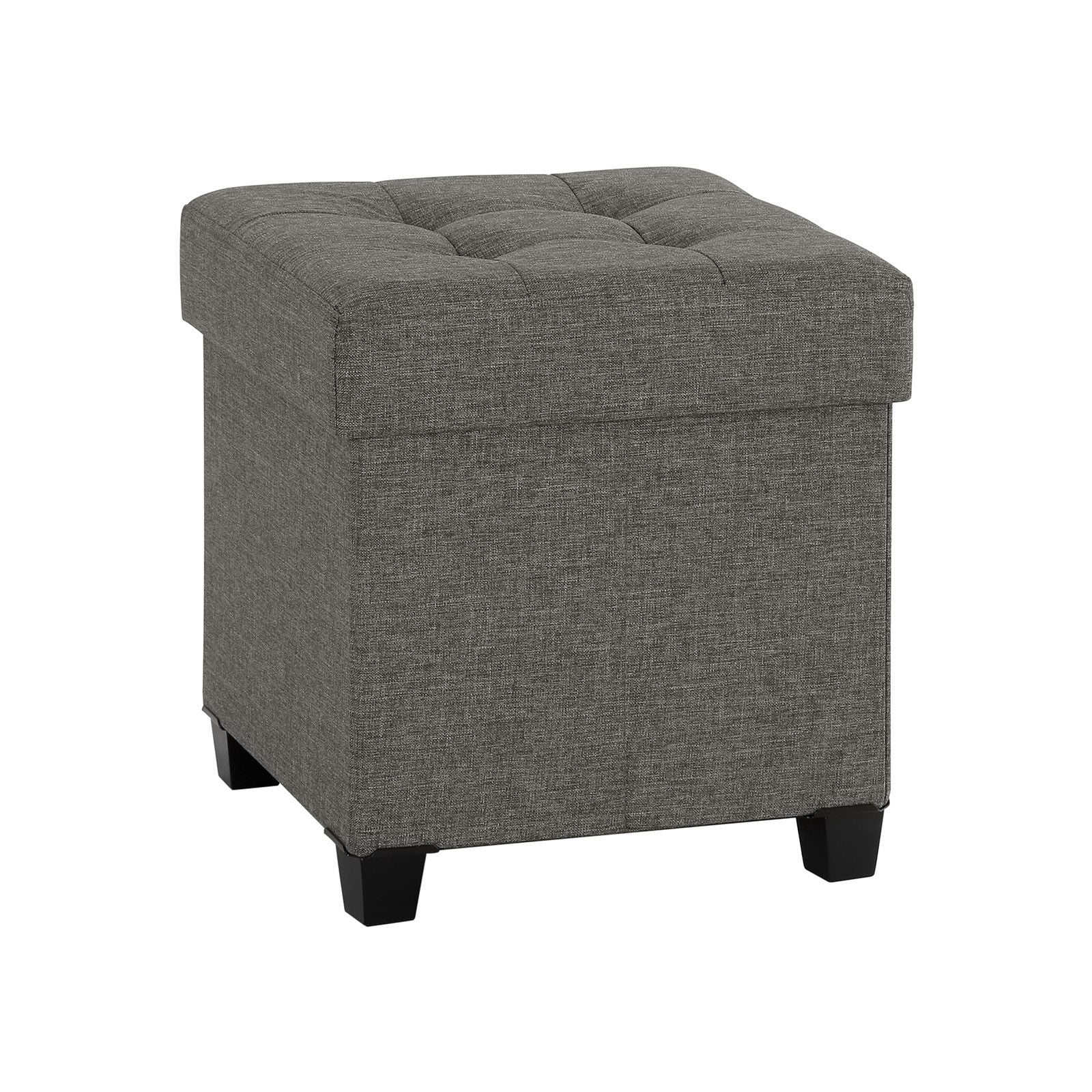 SONGMICS Collapsible Cube Storage OttomanDark Gray - Intensery