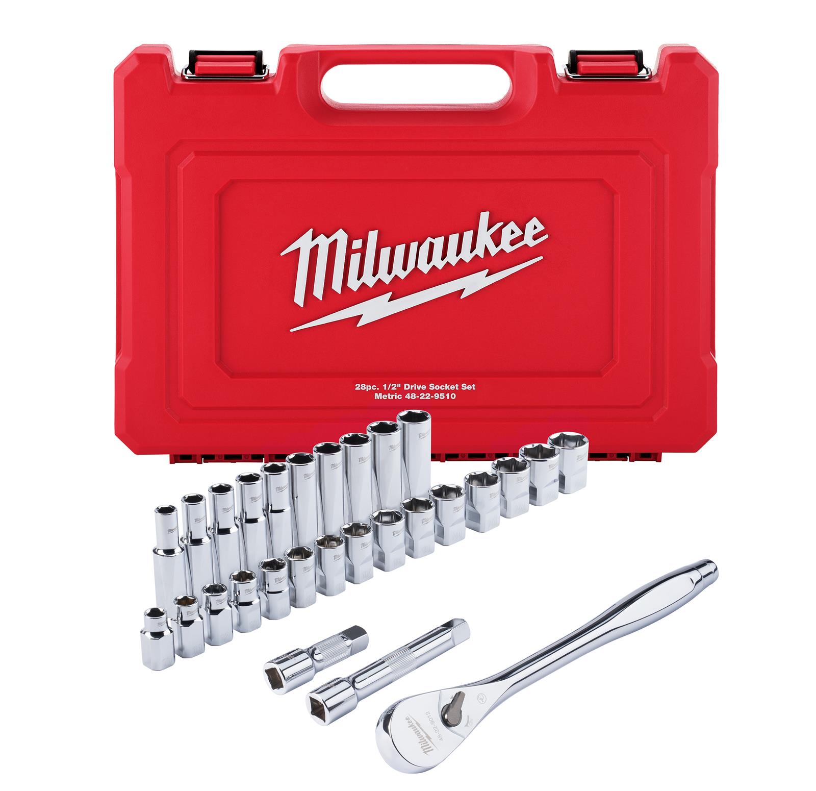 Milwaukee Tool 48-22-9510 Milwaukee 28-Piece Ratchet and Socket Sets - Intensery