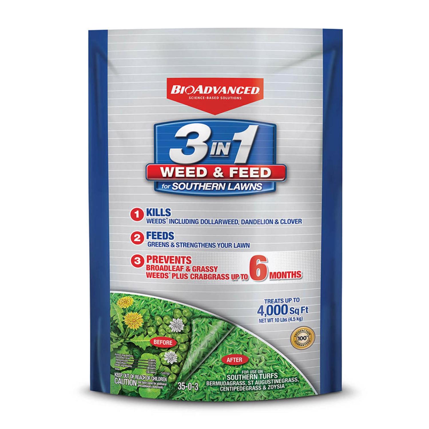 BioAdvanced Weed \u0026 Feed Lawn Fertilizer For Multiple Grass Types 5000 sq ft - Intensery